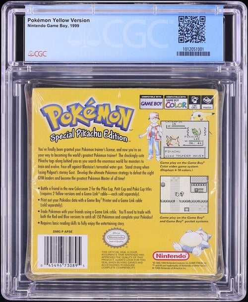 1999 POKEMON YELLOW VERSION NINTENDO GAME BOY GB CGC 9.0 A SEALED