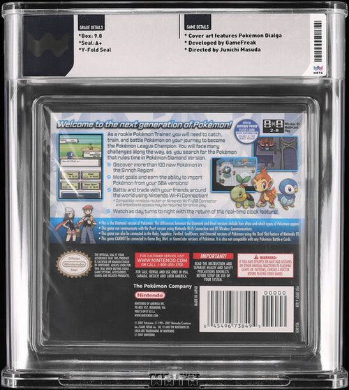 2007 POKEMON DIAMOND VERSION NINTENDO DS WATA 9.8 A+ SEALED