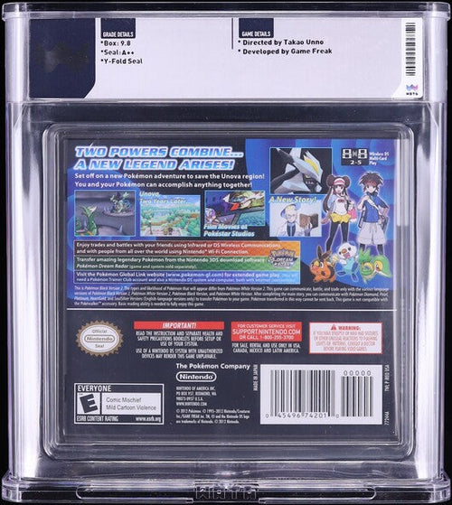 2012 POKEMON BLACK VERSION 2 NINTENDO DS WATA 9.8 A++ SEALED