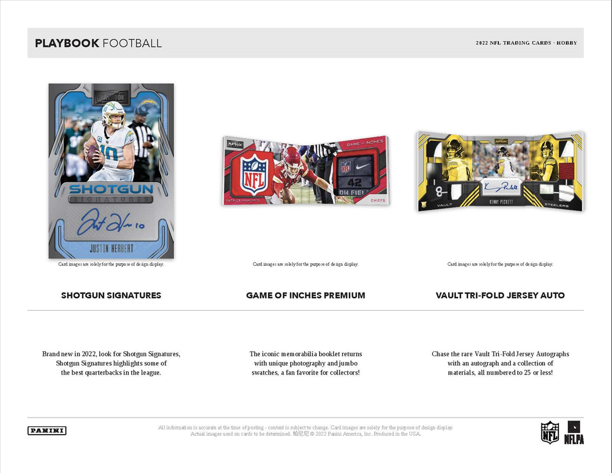 2022 Panini Playbook Football Hobby 16 Box Case
