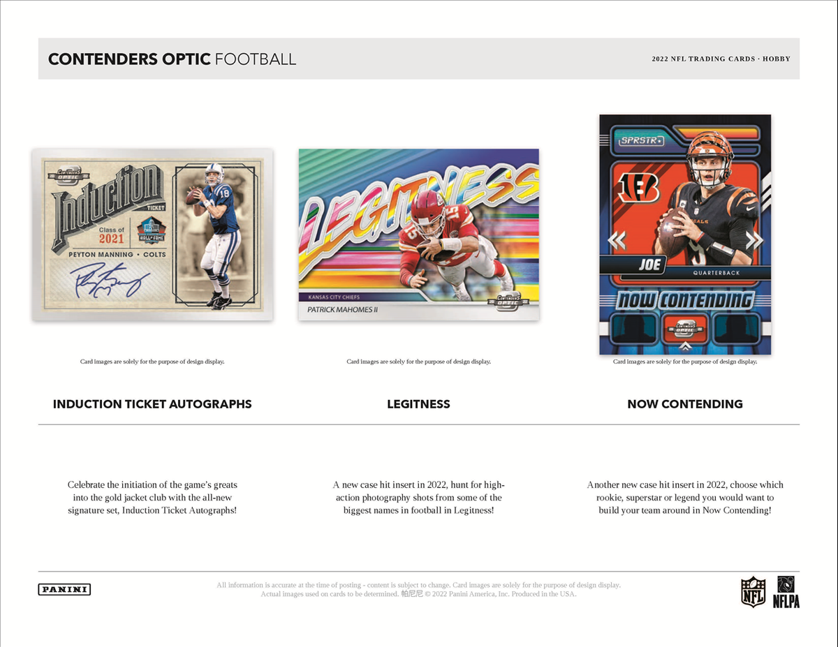 2022 Panini Contenders Optic Football Hobby 20 Box Case