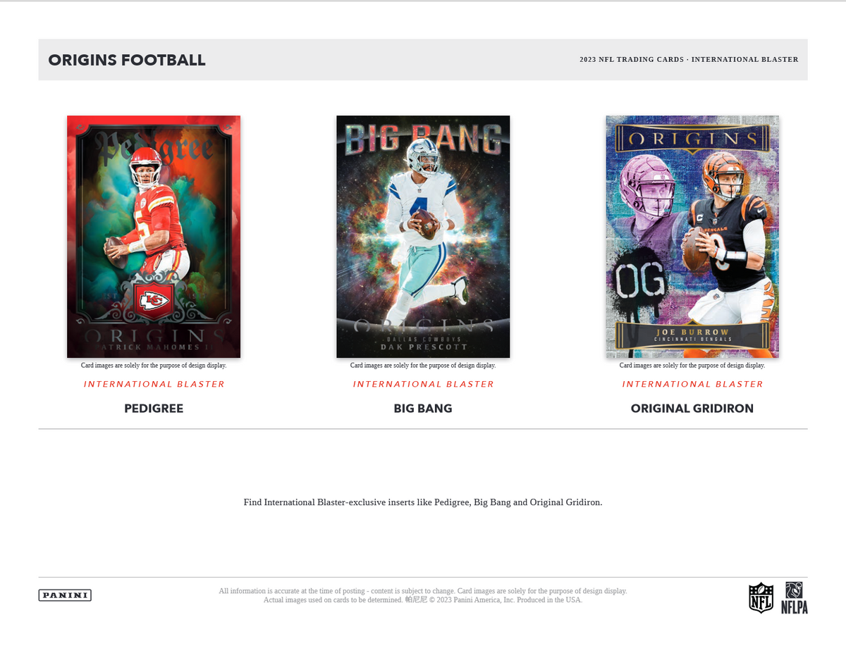 2023 Panini Origins Football International Blaster Box