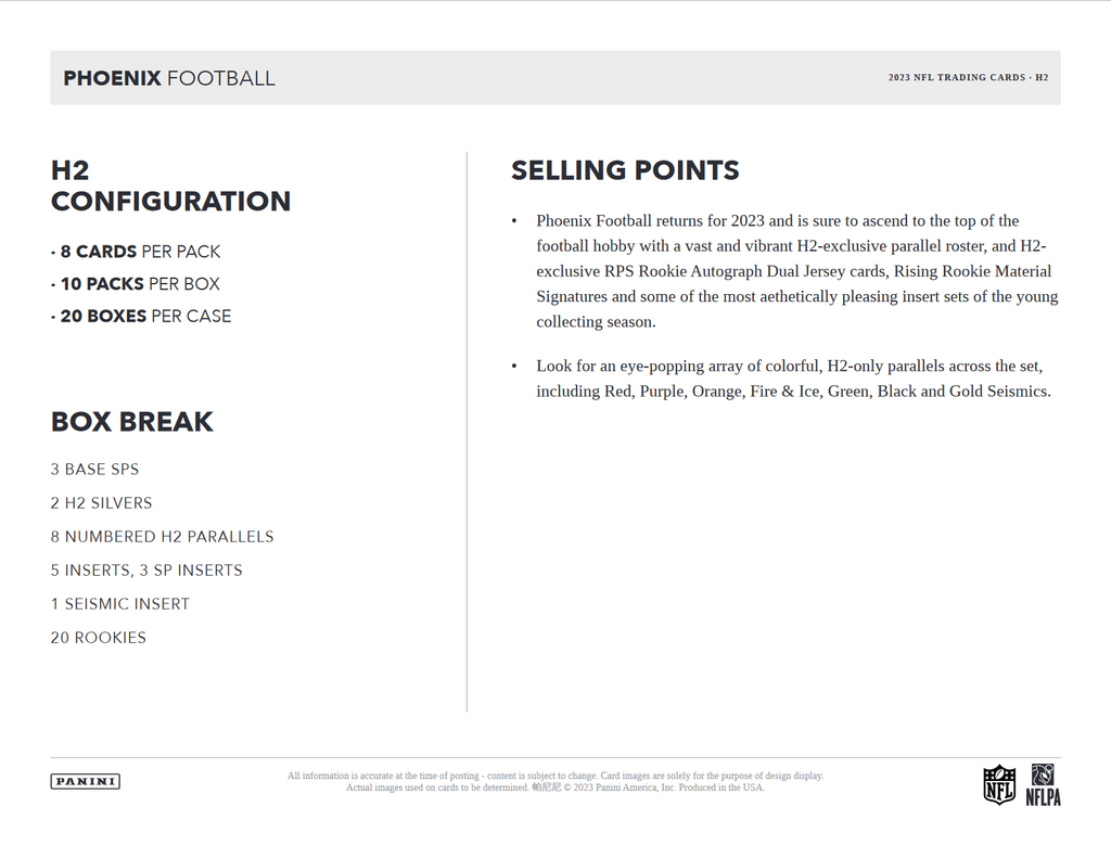 2023 Panini Phoenix Football H2 Box