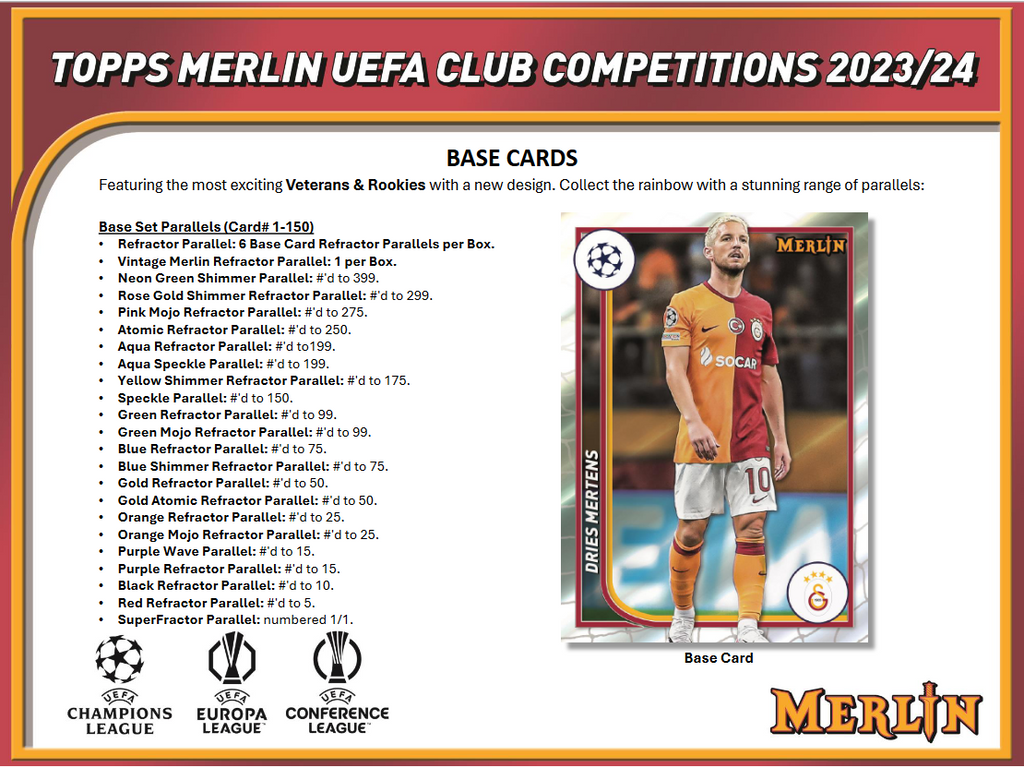 2023-24 Topps UEFA Club Competitions Merlin Chrome Soccer Hobby 12 Box Case
