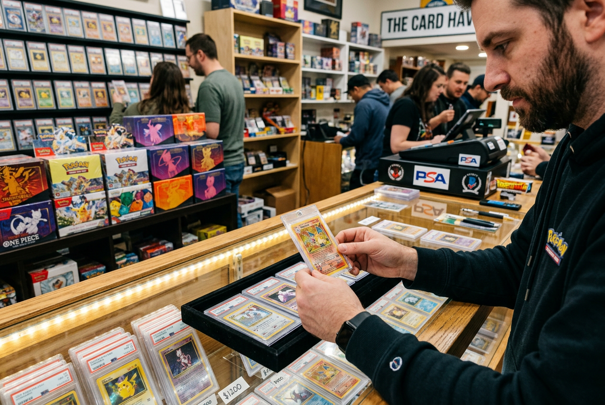 Collector Examining Cards