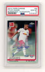 Tyler Adams 2019 Topps Chrome Bundesliga Base Autograph PSA 10