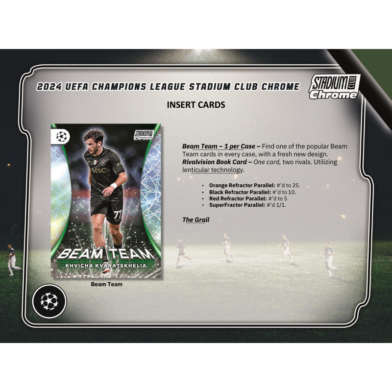 2023/24 Topps Stadium Club Chrome UEFA Soccer Hobby 12 Box Case